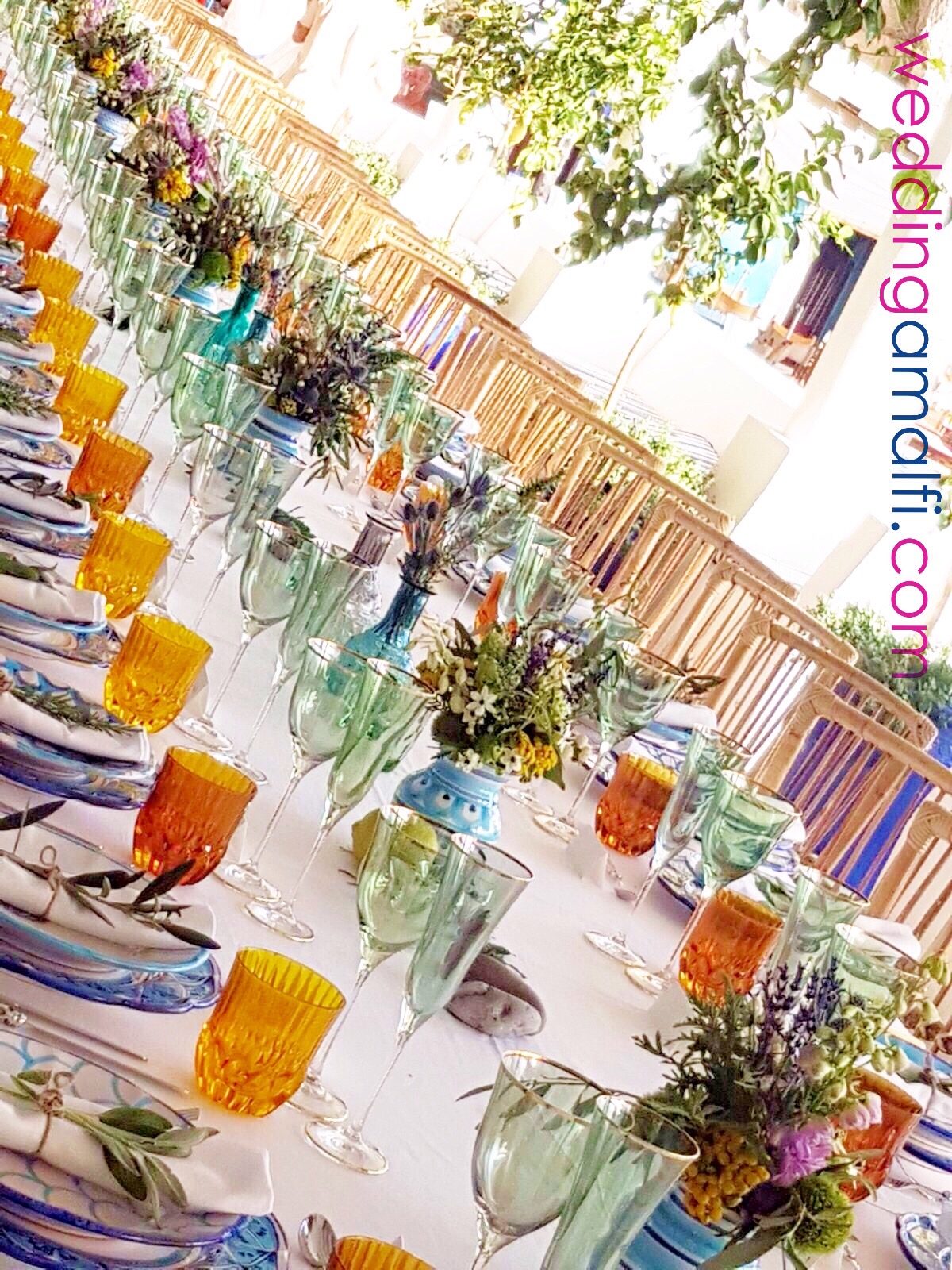 Anna and Charles - wedding tables colorful decorations