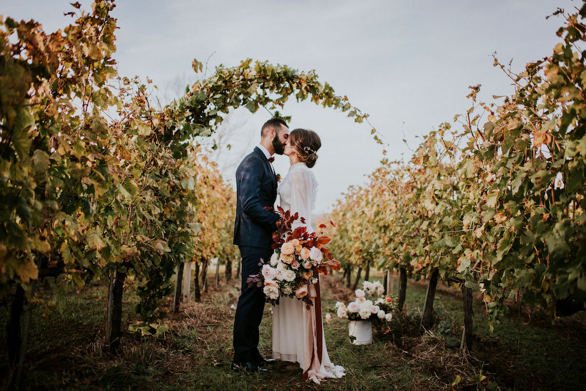 fall wedding with roses